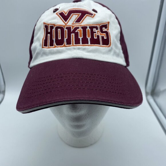 Virginia Tech Hokies Maroon & White Cap Hat Strap-back VT Captivating Headwear - Picture 7 of 16